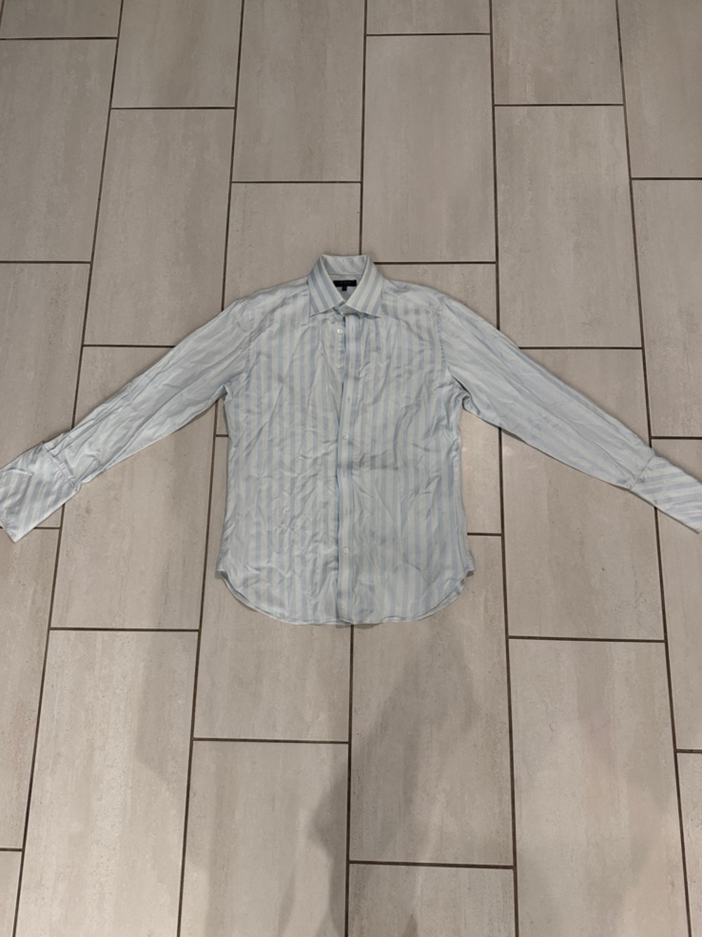 Ted Baker London Light Blue & White Striped Dress Shirt